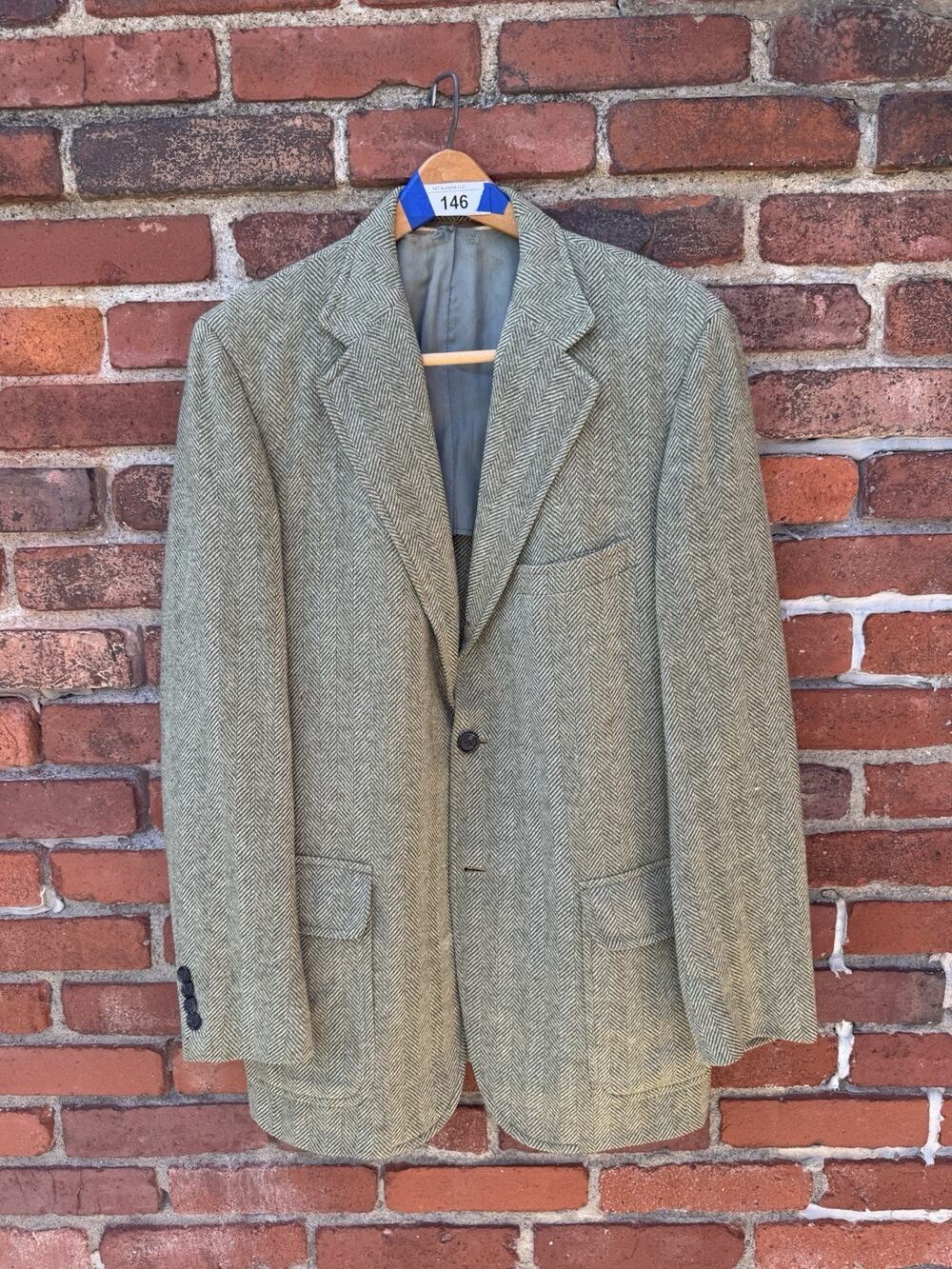 Griffon Clothes 42 Brown Herringbone Wool Sport Coat Blazer